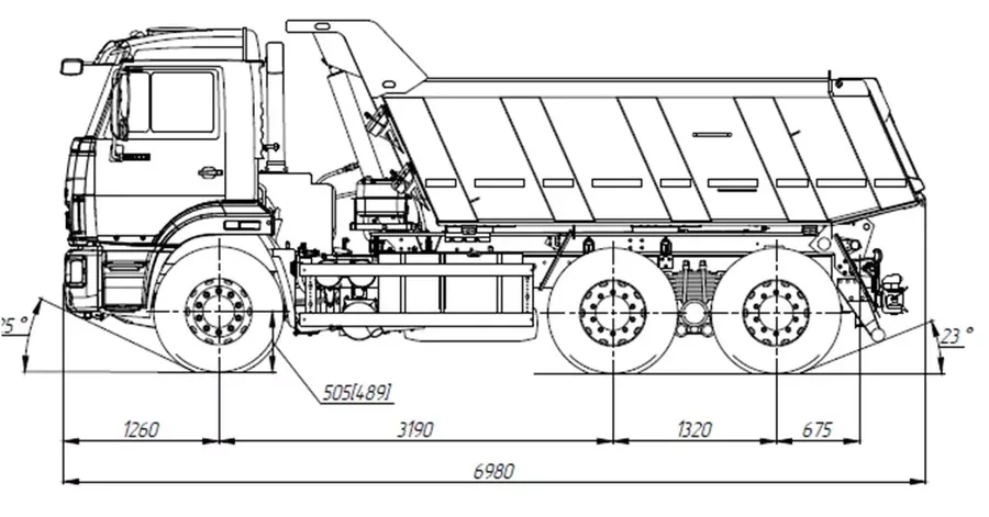 Самосвал с задней разгрузкой 65115-7058-48 (6x4)