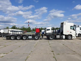 Сцепка седельный тягач Dongfeng GX 4X2 + полуприцеп-контейнеровоз Тонар Нераздвижной / 4 оси 99891