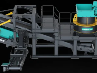 Полумобильная вертикальная роторная дробилка Sunward 